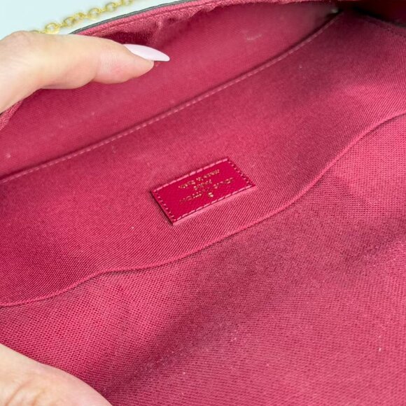 Louis Vuitton Monogram Canvas Felicie Shoulder Bag Crossbody with Gold Chains - Picture 9 of 9